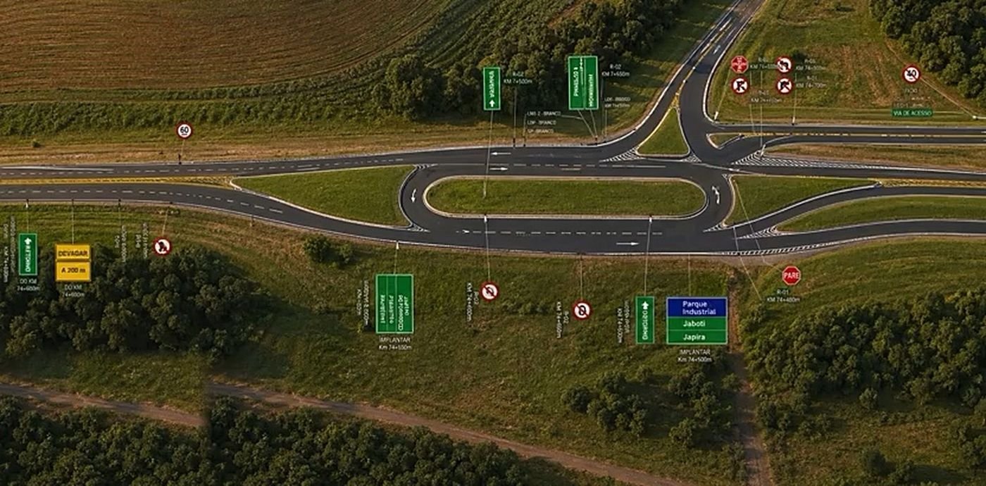 Projeto de sinalização sobre o modelo 3D